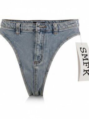 SMFK Blue Denim Cotton Jean Bikini Bottom Women's S NWT
